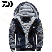 Load image into Gallery viewer, 2020 Daiwa Fishing Clothes Hoodies Outdoor Sweatshirt With Cap Loose Fleece Warm Jacket Men Fishing Clothing With Hood