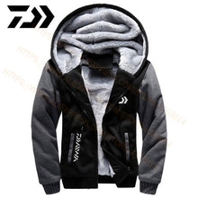 Load image into Gallery viewer, 2020 Daiwa Fishing Clothes Hoodies Outdoor Sweatshirt With Cap Loose Fleece Warm Jacket Men Fishing Clothing With Hood